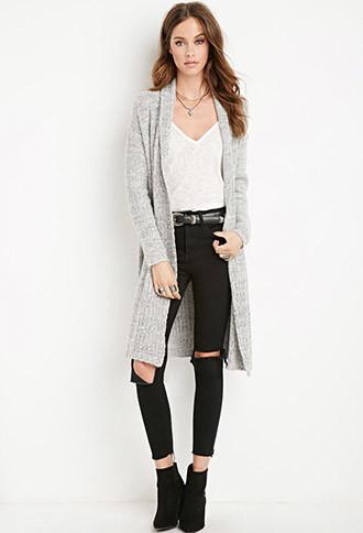Forever21 Marled Longline Cardigan