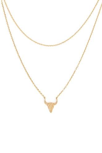 Forever21 Layered Bull Pendant Necklace