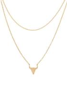 Forever21 Layered Bull Pendant Necklace