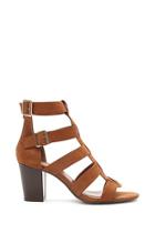 Forever21 Women's  Faux Suede Caged Heels