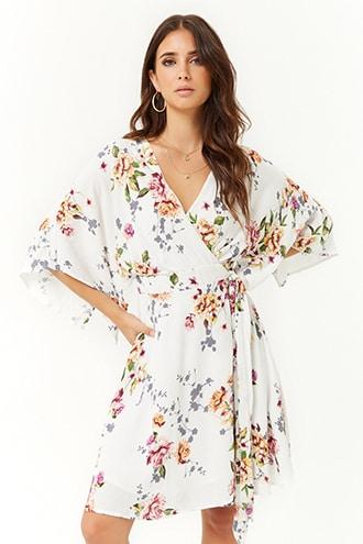 Forever21 Floral Kimono Wrap Dress