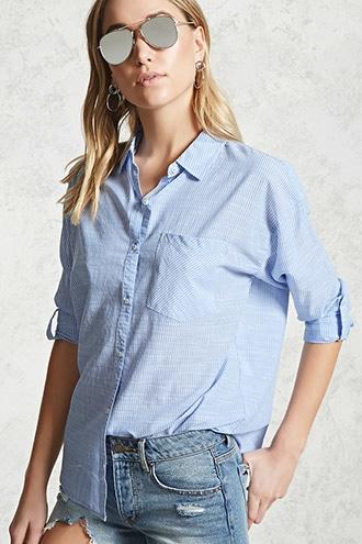 Forever21 Semi-sheer Striped Shirt