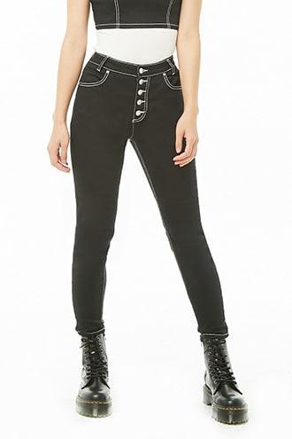 Forever21 Topstitched Button-fly Jeans
