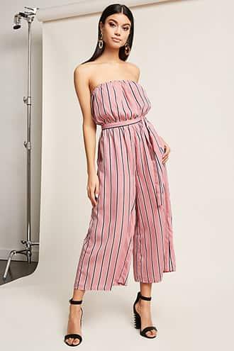 Forever21 Stripe Culotte Jumpsuit