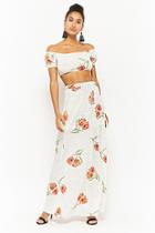 Forever21 Floral Pin Dot Crop Top & Maxi Skirt