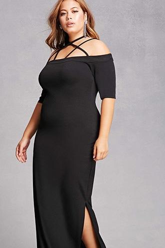 Forever21 Pink Clove Open-shoulder Dress