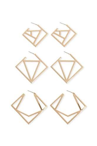 Forever21 Geo Cutout Hoop Earring Set