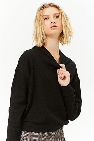 Forever21 Waffle Knit Hooded Top