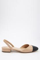 Forever21 Faux Leather Cap Toe Slingback Flats