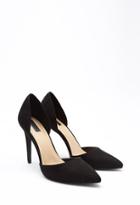 Forever21 Women's  Pointed Faux Suede Pumps (black)