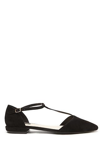 Forever21 Women's Pointed T-strap Flats