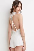 Forever21 Women's  Crochet Cutout Back Romper
