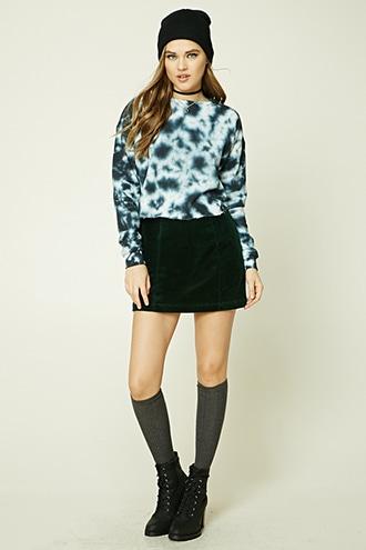 Forever21 Tie-dye Cropped Sweatshirt