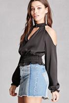 Forever21 Open-shoulder Choker Blouse