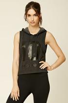Forever21 Women's  Active Hooded Knockout Vest