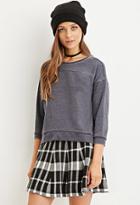 Forever21 Women's  Charcoal Paneled Sweatshirt