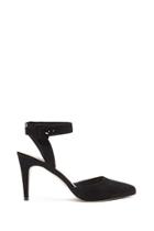 Forever21 Women's  Black Faux Suede Ankle Strap Sandals