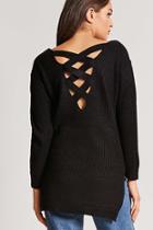 Forever21 Caged Back Ribbed Sweater