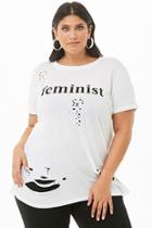 Forever21 Plus Size Distressed Feminist Graphic Tee
