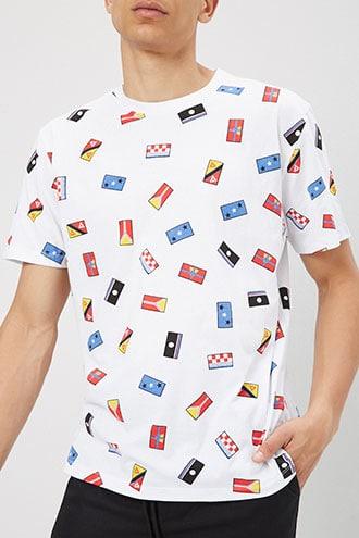 Forever21 Flag Print Crew Neck Tee