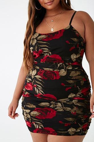 Forever21 Plus Size Mesh Floral Cami Dress