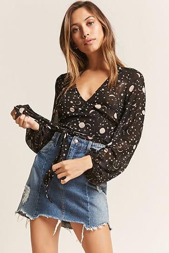 Forever21 Selfie Leslie Cropped Wrap Top