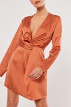 Forever21 Missguided Twist-front Satin Dress
