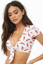 Forever21 Chile Pepper Knotted Bikini Top