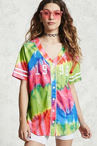 Forever21 Tie-dye Baseball Jersey