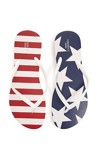 Forever21 Stars & Stripes Flip Flops