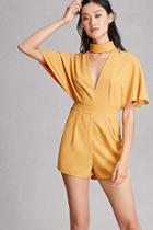 Forever21 Women's  Mustard Selfie Leslie Cutout Romper