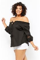 Forever21 Plus Size Off-the-shoulder Crochet-trim Top