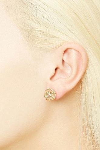 Forever21 Cutout Geo Rhinestone Studs