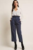 Forever21 Button-fly Paperbag Capri Pants