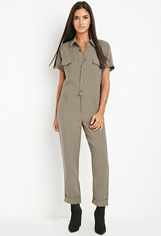 Love21 Buttoned Utility Jumpsuit