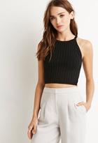 Forever21 Women's  Ribbed Knit Crop Top (black)