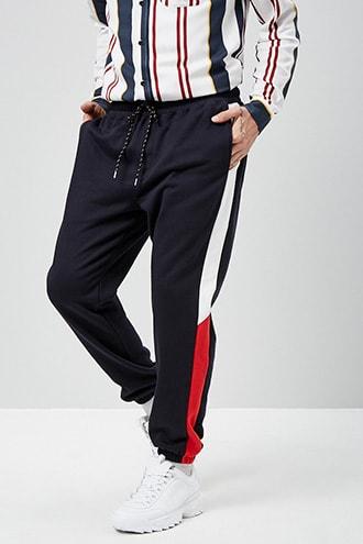 Forever21 Colorblock-trim Fleece Joggers