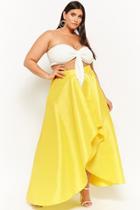 Forever21 Plus Size Tie-front Cropped Tube Top & High-low Skirt Set