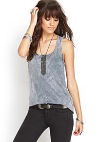 Forever21 Mineral Wash Racerback Tank
