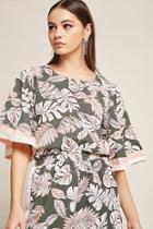 Forever21 Contrast Palm Print Top