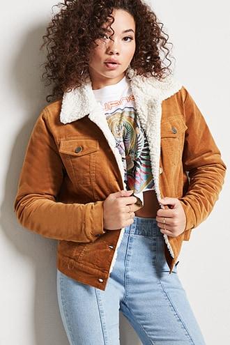 Forever21 Faux Shearling Velvet Jacket