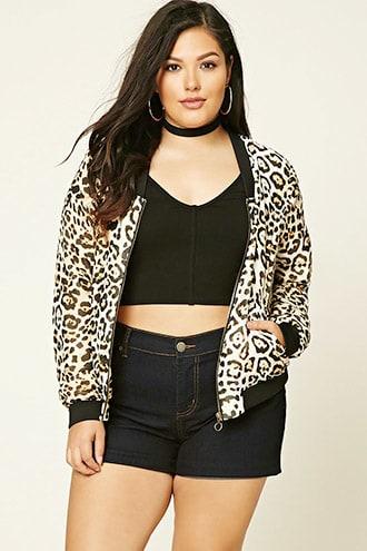 Forever21 Plus Size Leopard Bomber