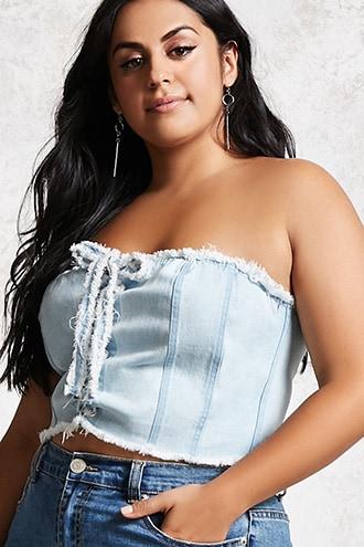 Forever21 Plus Size Denim Tube Top