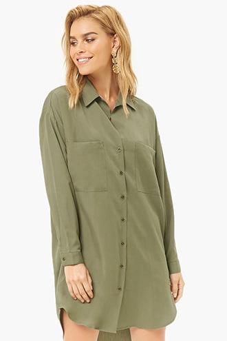 Forever21 Dolphin Hem Shirt Dress