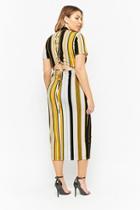 Forever21 Plus Size Striped Lace-up Back Maxi Dress