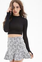 Forever21 Floral Lace Fluted Skirt