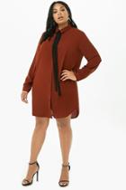 Forever21 Plus Size Pussycat Bow Shirt Dress