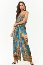 Forever21 Ornate Strapless Palazzo Jumpsuit