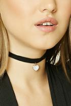 Forever21 Faux Suede Heart Choker