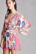 Forever21 Blush Noir Floral Kimono Dress